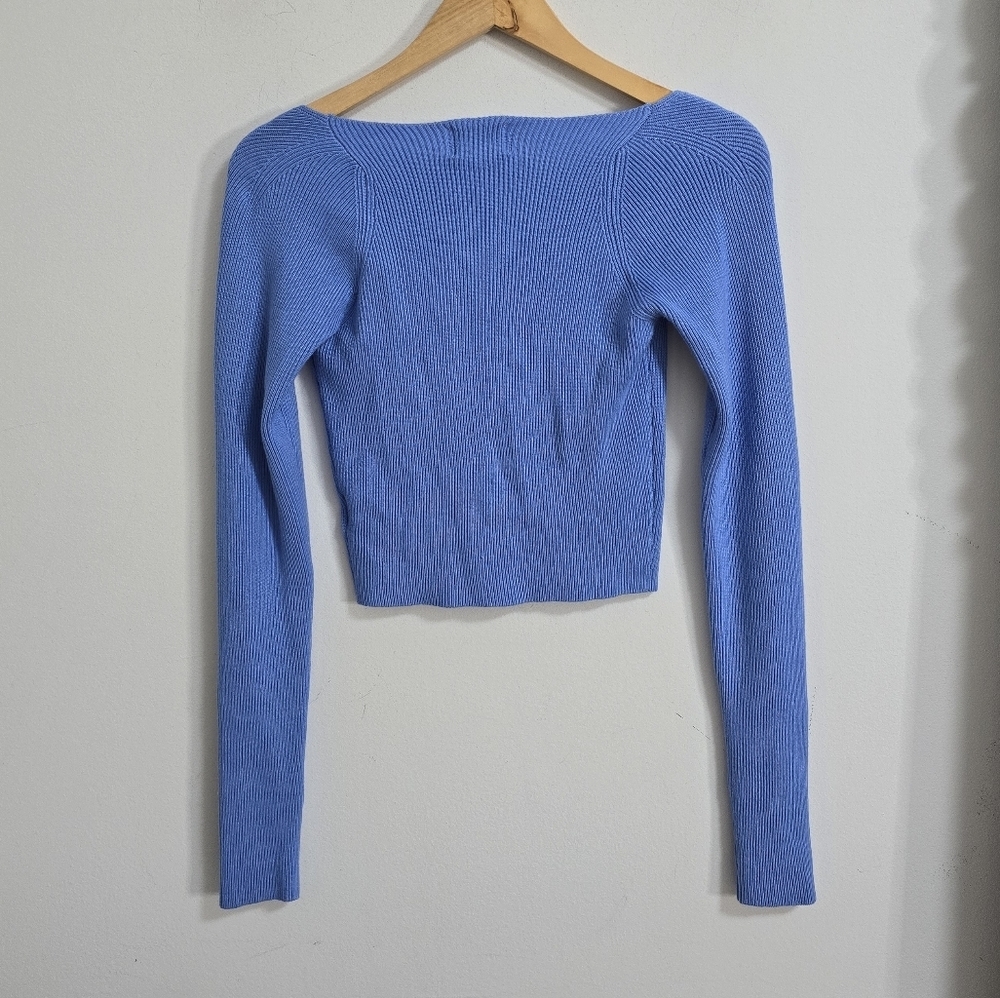 SNDYS revolve blue Armour ribbed crop top Size S - Picture 7 of 7